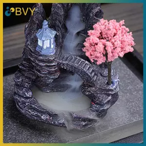 BVY Nhựa Reflux Hương Đốt Tháp Gỗ Đàn Hương Trang Trí Nhà Hương Liệu Trong Nhà Chống Muỗi Đốt Hương Trang Trí.