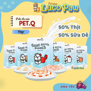 Pate PetQ - Pate Sữa Dê Cao Cấp Cho Mèo PetQ 70g - 50% Thịt 50% Sữa Dê Dinh Dưỡng Thơm Ngon
