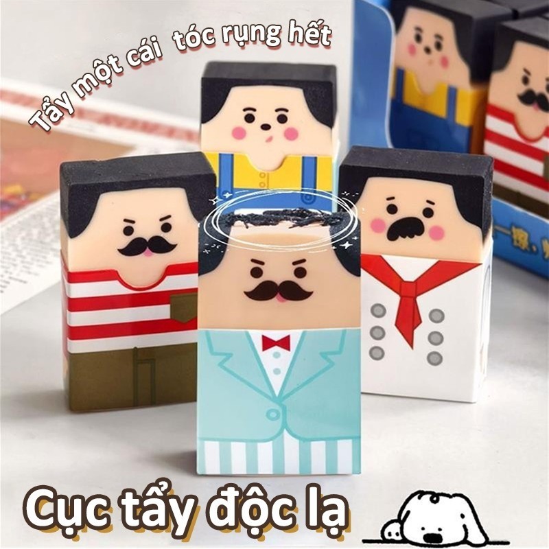 Gôm Tẩy Bút Chì Đầu Hói Tẩy Sạch Không Vụn Hình Ngộ Nghĩnh Phù Hợp Học Sinh Và Văn Phòng