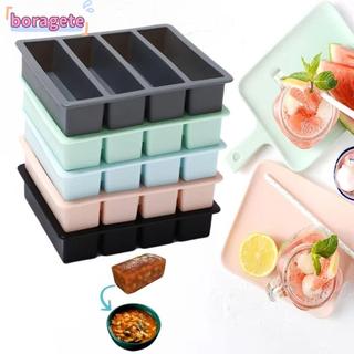 Khuôn Làm Đá BORAGETE, có Nắp 4 Lưới Khuôn Làm Lạnh Thực Phẩm, Khay Tủ Đông Silicon Có Thể Tái Sử Dụng Cực Lớn
