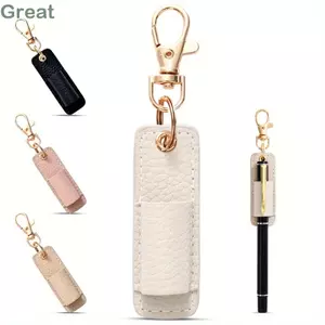 Kẹp Bút TUYỆT VỜI, với Bút Móc Khóa Da PU Dây Đựng Bút, Di Động Bền Chống Mài Mòn Vòng Cổ Phong Cách Móc Khóa Mặt Dây Chuyền