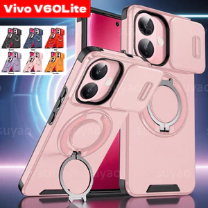Dành Cho Vivo V70 FE V60Lite V60 Lite 2025 Vỏ Điện Thoại Giáp Nhẫn Đứng Vỏ Từ Tính VivoV60Lite VivoV60 Lite VivoV70 V50 V40 Y05 Y11D Y31 Bảo Vệ Ống Kính Ốp Lưng Chống Sốc