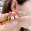 PNPIA- Bông tai ngọc trai giả hình hoa Tulip sang trọng nhẹ Hàn Quốc dành cho nữ Hai cách đeo đinh tán tai cho bé gái Trang sức dự tiệc hàng ngày