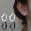 PNPIA- Bốn Cánh Ngôi Sao Chữ Thập Bông Tai Vòng Nhỏ Dành Cho Nam Nữ Hip Hop Retro Màu Bạc Đường Phố Gothic Tai Trang Sức
