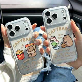 Capybara thảnh thơi ỐP đIệN ThoạI Cho IPhone 17 16PRO 15Plus 14 13 12 11 Promax XR XSMAX ốP Silicon TPU MềM Trong SuốT