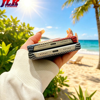 [JLK] Ốp lưng nam châm PC vân sợi carbon sạc không dây không viền cho Iphone 17 Air 16 15 14 Plus 13 12 Pro Max Ốp điện thoại từ tính họa tiết sợi Vỏ không khung dây