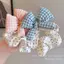 Chấm Bi Kẻ Sọc Nơ Scrunchy Dây Tóc Nữ Tính Cảm Giác Cotton Đầy Tóc Vòng Đầu Dây Bóng Đầu Dây Cao Su Phụ Kiện Tóc