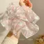 Mềm Seersucker Hồng Hoa Scrunchy Dây Buộc Tóc Cao Cấp Cổ Tích Lười Đầu Phụ Kiện Tóc Quá Khổ