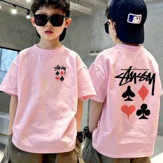 Áo Thun Trẻ Em Bé Trai Gái In  Bài Tứ Loại, Áo Bông Ngắn Tay Hè Phong Cách Street Size 3-12 Tuổi COD