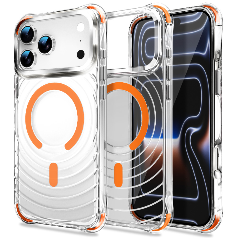 Họa Tiết Sóng Trong Suốt Từ Tính Ốp Lưng Điện Thoại iPhone 17 16 15 14 13 12 Pro Max 17 Air 16 15 14 Plus Màu Kẹo Bốn Mặt Chống Rơi Chống Rơi Thời Trang Cô Gái Vỏ Đơn Giản