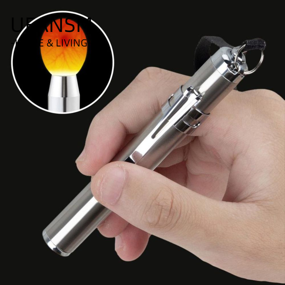 Đèn soi trứng LED UFANSM kèm đèn pin, vỏ thép không gỉ, máy kiểm tra trứng đa năng cho gà, vịt, cút, trứng chim Canary