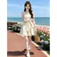 Đầm Vest không tay cổ hẹp sang trọng thời trang dành cho nữ Mùa hè Phong cách mới Cổ chữ V kiểu Pháp có dây buộc Mi