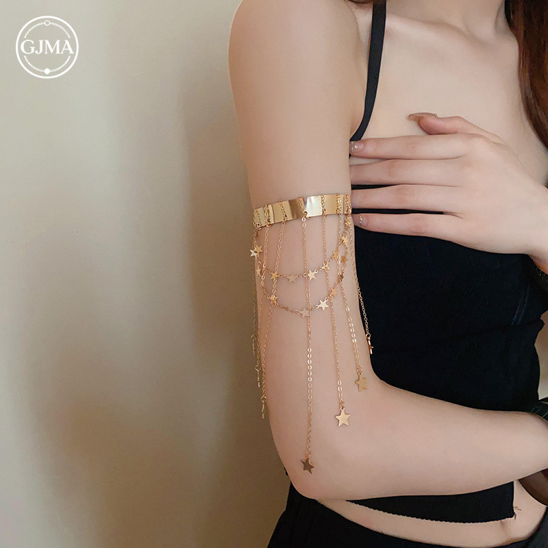 Vòng Đeo Bắp Tay Tua Rua Kim Loại Mùa Hè Boho Thiết Kế Sáng Tạo Phụ Kiện Nữ