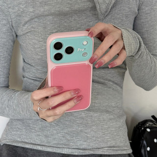 Bảo Vệ Ống Kính Màu Sắc Tương Phản Acrylic Nylon Wrsit Dây Đeo Ốp Lưng Điện Thoại iPhone 17Promax 17Pro 13 14 15 16 Pro Max Khung Da Mềm Chống Sốc Nữ Vỏ Di Động
