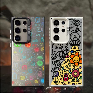Ốp điện thoại cứng mờ siêu nhỏ cho Samsung S26 Ultra S25 S24 Ultra S25FE S23 Ultra "Graffiti" ‌/ A56 A17S24 + S23 FE S22U S20FE S21 Vỏ Samsung chống sốc