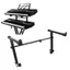 Bộ chuyển đổi mở rộng đàn piano điện tử QEARY, Chân đế đàn piano điện tử ống tròn 42-75cm, Giá đỡ kim loại màu đen có thể điều chỉnh chiều rộng Bàn phím tầng hai Hỗ trợ bàn phím