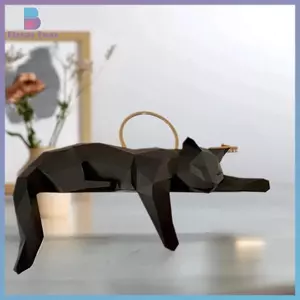 < beartwo > Tượng Mèo Trắng - Hình Học Hiện Đại Trang Trí Phòng Tượng Điêu Khắc Cho Văn Phòng Tại Nhà Làm Kệ Để Bàn Trang Trí Bàn Mèo Nằm Mới