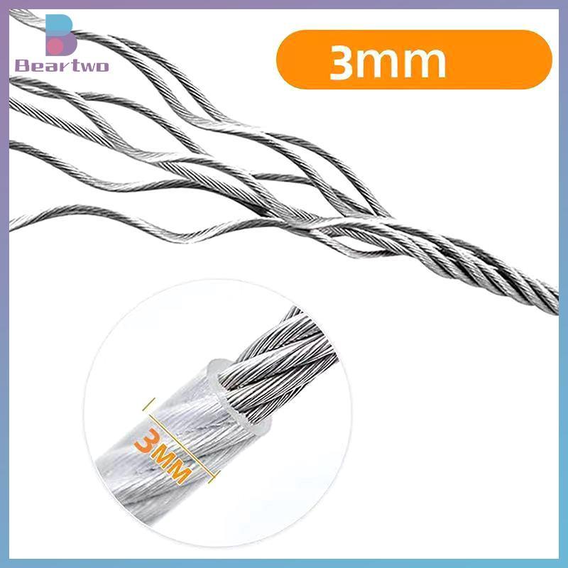 beartwo Dây buộc chó hai đầu 3-10M, dây xích cáp, vòng cổ huấn luyện ngoài trời chống rỉ, dây đeo mới
