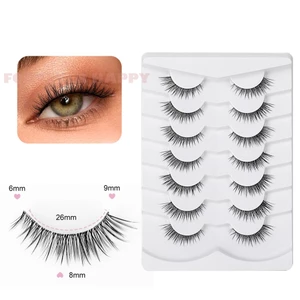 10 Đôi Lông Mi Giả Tự Nhiên Thân Cứng C Curl Sợi Tổng Hợp Trang Điểm Màu Đen