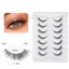 10 Đôi Lông Mi Giả Tự Nhiên Thân Cứng C Curl Sợi Tổng Hợp Trang Điểm Màu Đen