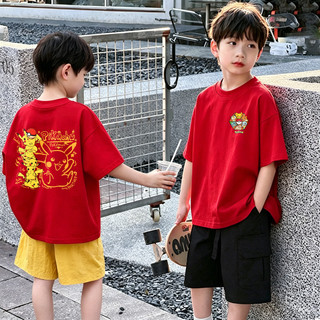 (2-12 tuổi) Áo thun ngắn tay in hình Pokémon cho bé trai, cổ tròn, chất liệu cotton nguyên chất.
