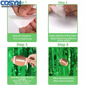 <cosyh>Football Curtain Lightweight Material Includes Accessories Set Intricate Design