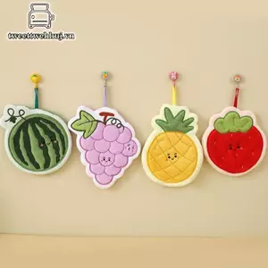 Nhíp Khăn Tay Trái Cây Nhà Bếp Thấm Hút Vải Lau Treo Qui Sấy San Hô Lông Cừu Rag Phòng Tắm Hoa Tay Vải Đồ Dùng Nhà VN