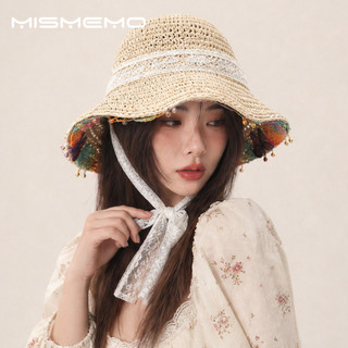 Mũ rơm ren hoa Misemo mùa hè, che nắng tiện lợi cho kỳ nghỉ biển