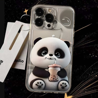 Ốp lưng trong suốt hoạt hình Thích hợp cho iPhone 17 ProMax Trà sữa Red Panda 11 15 17 Pro 13 Pro XS 14 Pro Max 12 7plus 16 Pro Vỏ bảo vệ chống va đập bằng silicon