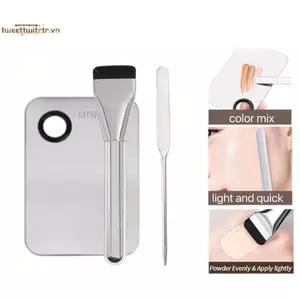 TRTR Trang Điểm Kem Nền Bàn Chải Trộn Bảng Thép Không Gỉ Kem Nền Lipsti Phấn Mắt Trộn Bảng Với Thìa Dụng Cụ Trang Điểm VN