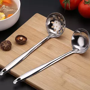 TRTR Hàn Quốc Thép Không Gỉ Thiên Thìa Sáng Tạo Tay Cầm Dài Khách Sạn Lẩu Thìa Canh Nhà Bếp Dụng Cụ Thiết Yếu VN