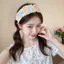 Băng đô Velcro hoa Tulip, Băng đô có thể điều chỉnh viền ren, Phụ kiện tóc chống trượt để rửa mặt, trang điểm, mặc hàng ngày cho nữ