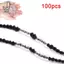 100x Vòng Tóc Dreadlos Trong Suốt Tóc Bím Tóc Hạt Còng Kẹp Lỗ 6mm