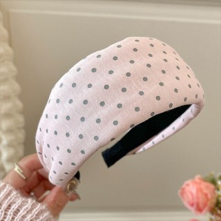 Kovoi / Pink Polka Dot Star Băng đô vành rộng phong cách lười biếng Đầu bọc tóc Seam Headband Phụ kiện tóc phù hợp hàng ngày