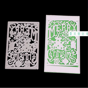 Giáng Sinh Nền Kim Loại Thép Carbon Cắt Khuôn DIY Vải Album Ảnh Thiệp Chúc Mừng Cắt Chết Giấy Thủ Công Sổ Lưu Niệm Dập Nổi Khắc Bản Mẫu