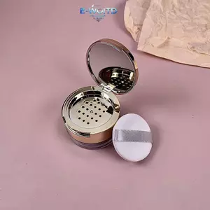 E-WOITD 6g Vàng Di Động Bột Mỹ Phẩm Hộp Nhựa Trống Rời Bột Nồi Có Sàng Du Lịch Trang Điểm Lọ Sifter Hộp Đựng Với Puff E-WOITD