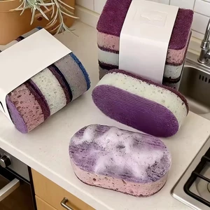 3 Chiếc Khăn Lau Nhà Bếp Dày Có Thể Tái Sử Dụng Khăn Lau Bọt Biển Tẩy Tế Bào Chết Hai Mặt Mật Độ Cao