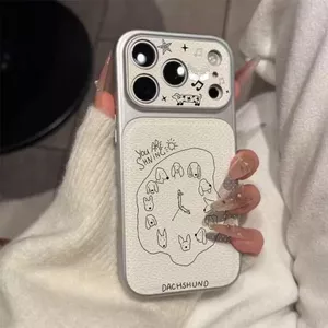 Funny Puppy Clock cho iPhone 17pro trường hợp bao gồm tất cả các cửa sổ lớn 16 da cừu nhỏ