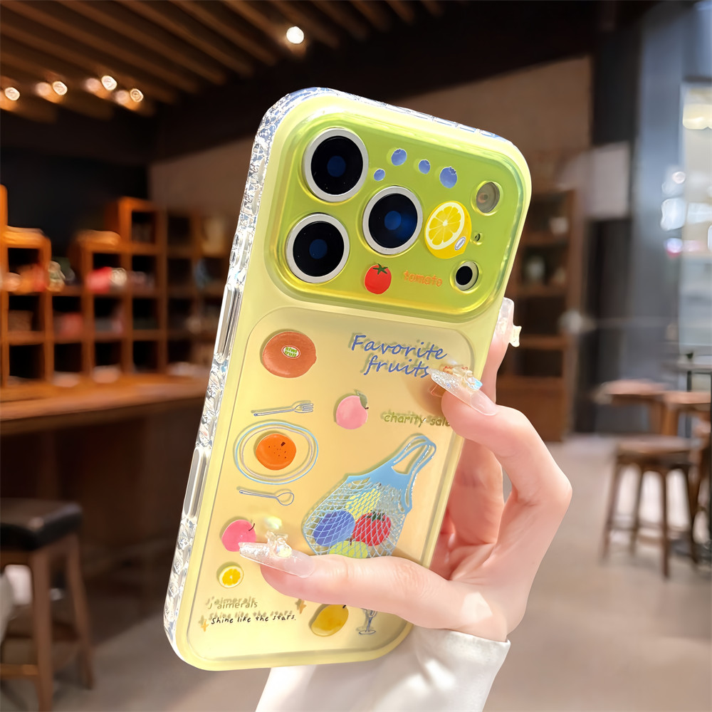 Ốp điện thoại họa tiết sơn thời trang cho iPhone 17 Pro Max 16 15 pro max Bảo vệ ống kính chống rơi Vỏ cứng bảo vệ điện thoại