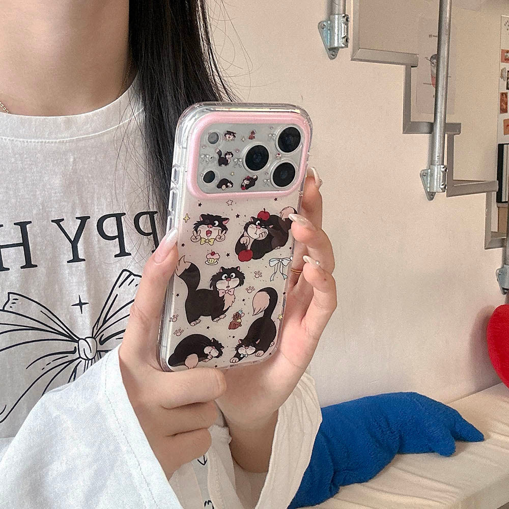 Ốp Lưng Cứng Tương Thích Với iPhone 13 14 14Pro 14ProMax 15 15Pro 15ProMax 16 16Pro 16ProMax 17 17Pro 17ProMax Lucifer Cat Pattern Case