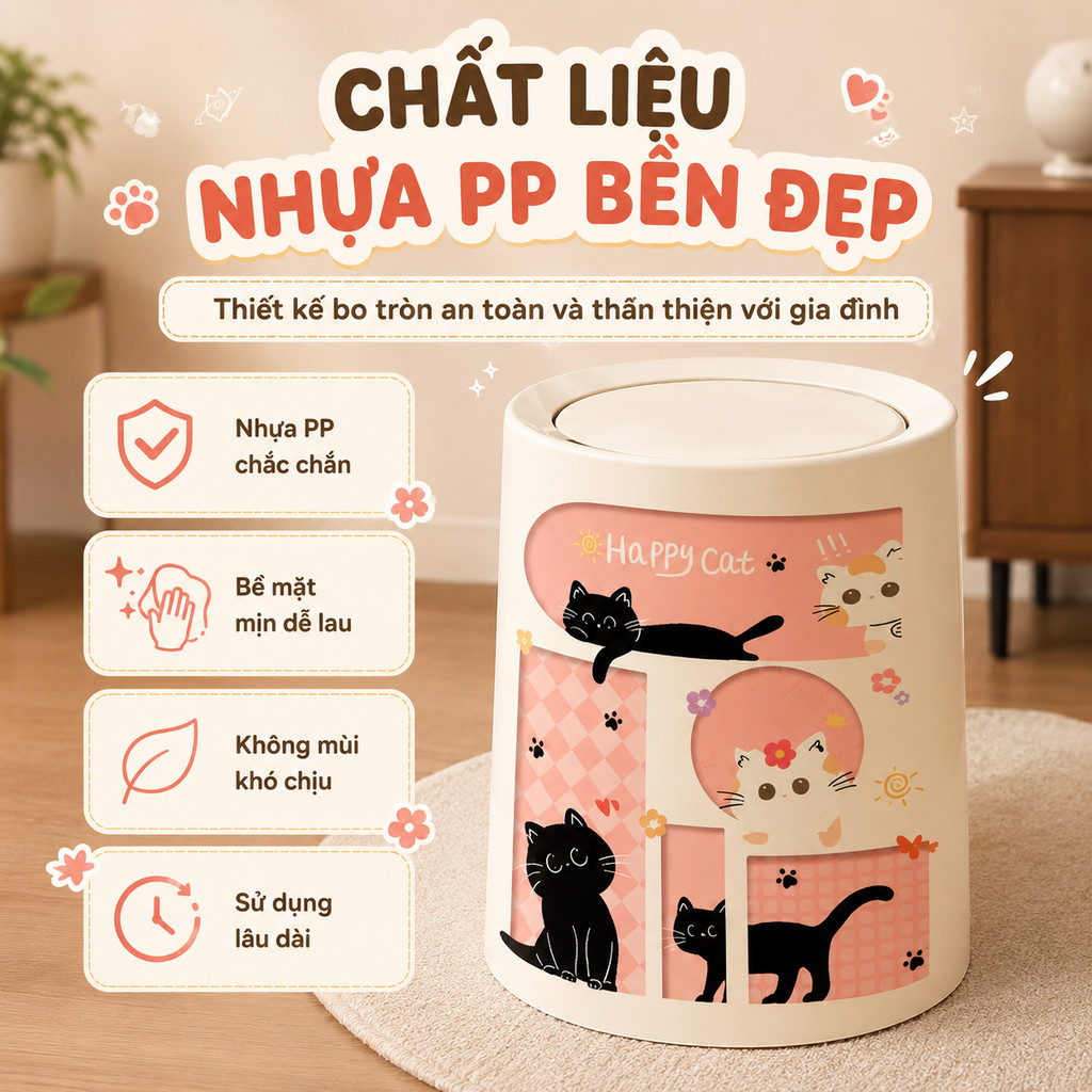 𝐂𝐌𝐀𝐑𝐓.𝐆𝐢𝐚 𝐝𝐮̣𝐧𝐠 Thùng Rác Hoạt Hình Phong Cách Dễ Thương TR06 | BigBuy360 - bigbuy360.vn