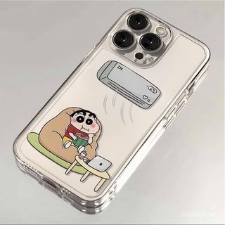 Ốp điện thoại hoạt hình hoạt hình Điều hòa không khí Shin-Chan Thích hợp cho iPhone 11promax 11 12 13 14 promax 17promax 17 16 15 pro max xr xs 12promax Vỏ bảo vệ trong suốt chống sốc