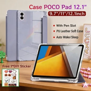 Ốp điện thoại POCO Pad 12.1 inch có khe cắm bút Vỏ bảo vệ từ tính Redmi Pad 2 Pro 12.1 inch có mặt sau trong suốt POCO Pad M1 12.1 inch Ốp điện thoại Xiaomi POCO Pad X1 11.2 inch