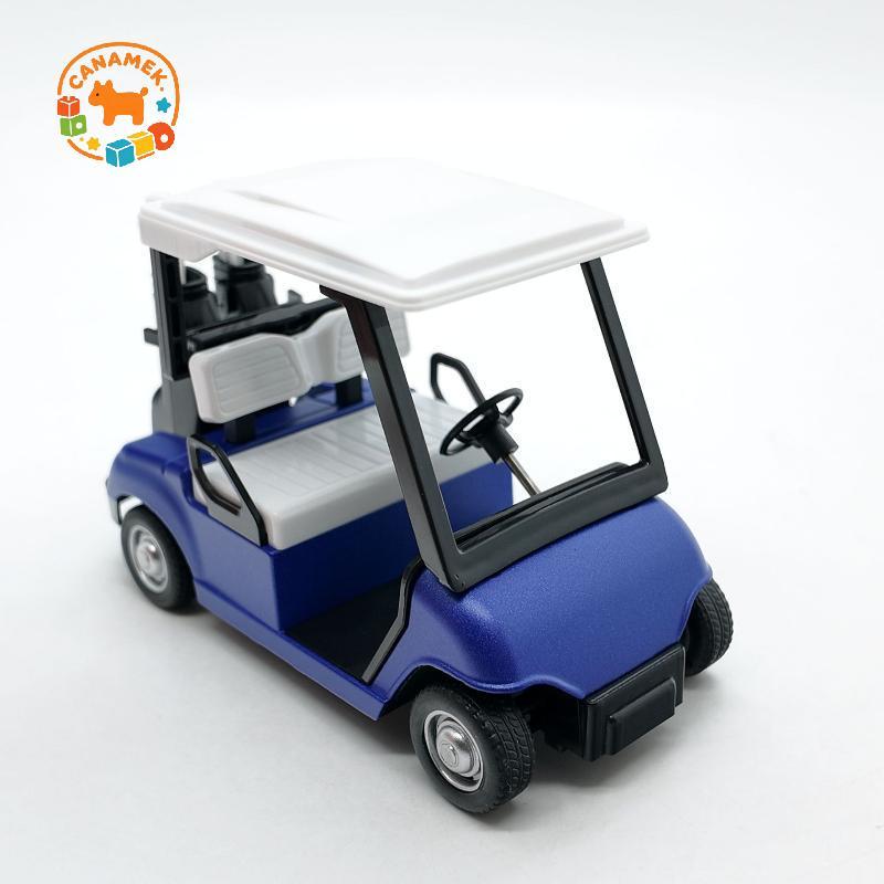 CANAMEK 1 Cái Hợp Kim Vận Chuyển Quà Tặng Xe Golf Mini Kim Loại Kéo Ba Xe Hành Động Tỉ Lệ 1: 20 Golfcart Pullba Xe Trang Trí Bánh CSF