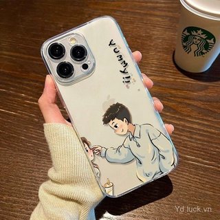 Ốp Điện Thoại Trong Suốt Nam Nữ Vui Nhộn Cặp Đôi Thích Hợp Cho iPhone 17promax / 13pro / 16pro / 12 / 11pro / xs / 14plus Vỏ Chống Sốc