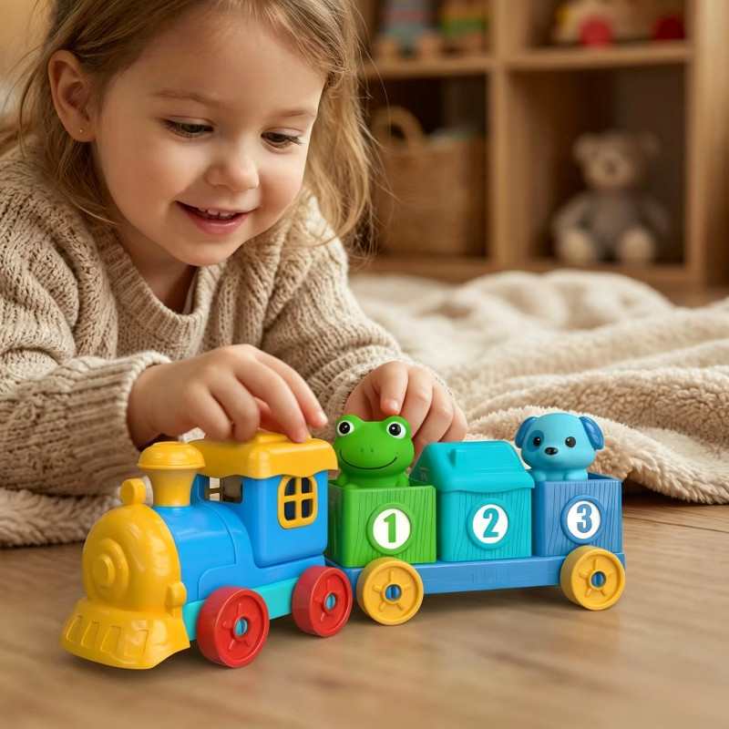 Bộ Đồ Chơi Tàu Hỏa Trang Trại Trẻ Em Montessori,phù Hợp Và Phân Loại Kỹ Năng Vận động Tinh,Đồ Chơi Giáo Dục Trẻ Em