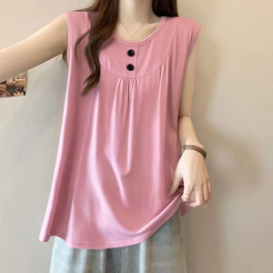 Sang Trọng Phong Cách Phương Tây Giảm Tuổi Phù Hợp Với Áo Vest Không Tay Top 2025 Dopamine Mặc Size Lớn Nữ 5.26