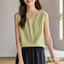 T Sang Trọng Thường Ngày Phù Hợp Với Vải Lanh Cotton Không Tay Top Văn Học Retro Thời Trang Giảm Tuổi Quần Áo Nữ 5.26