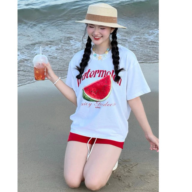 （Giao hàng 24h）Angela Áo Thun trái cây nhiệt đới MÙA HÈ - Premium Cotton 220gsm Unisex Local Brand