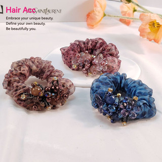 Dây buộc tóc nữ lưới organ cao cấp, scrunchy hoa, mũ đội đầu
